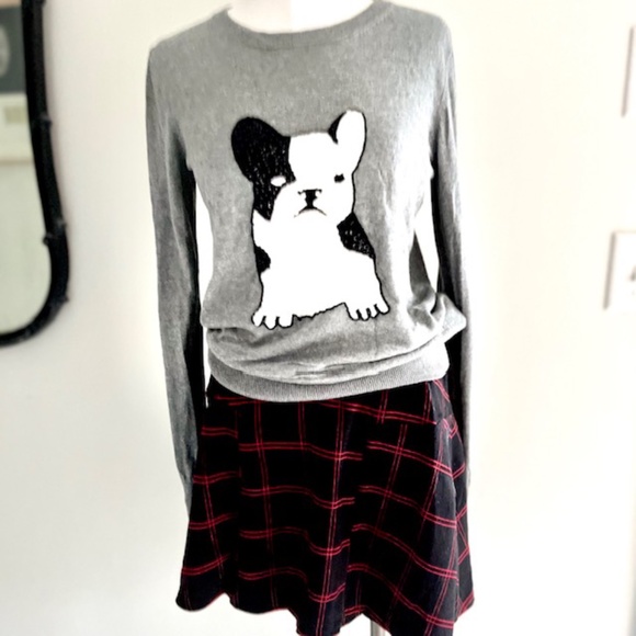 French Connection Bulldog Sequin Sweater Size M - Picture 2 of 10